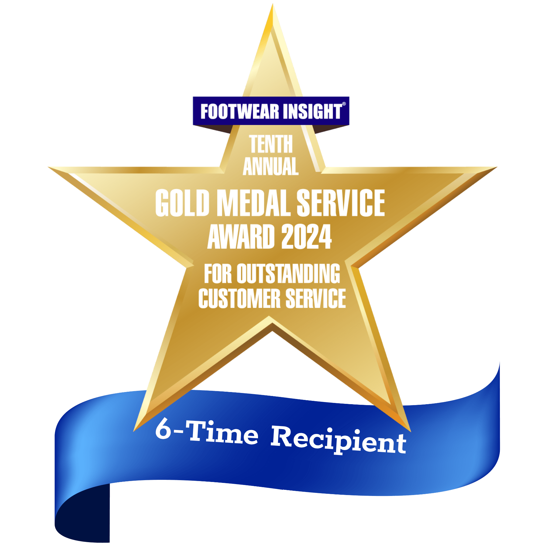 Gold Metal Service Award badge.