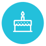 birthday cake on a blue background.