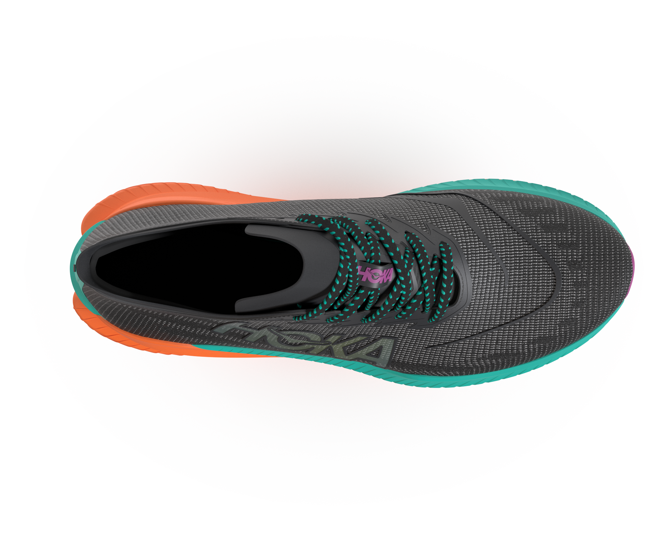 Hoka Men's Mach X 2 Black / Electric Aqua