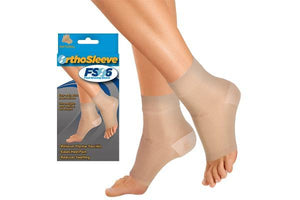 Compression Foot Sleeve - The FS6 - for Plantar Fasciitis Relief - NATURAL COLOR - BURTEN - Karavel Shoes - karavelshoes.com
