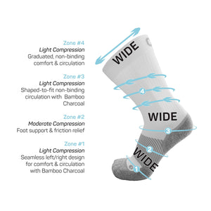 WP4+ Wide Wellness Performance Socks - Crew - OS1st - Karavel Shoes - karavelshoes.com